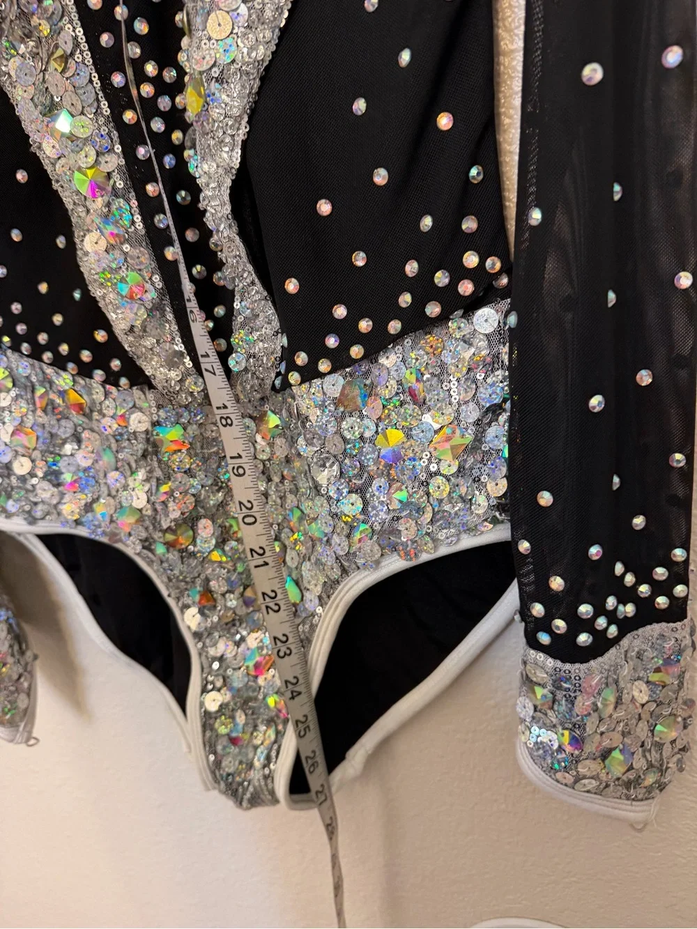 Glamour solo dance costume silver black tux Broadway jazz MA-Medium adult